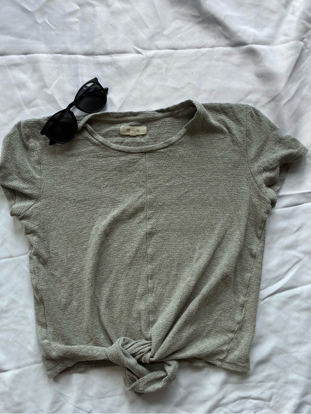 Madewell Gray Tie Top